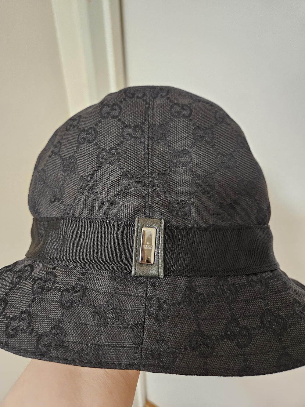 Gucci Black GG Logo Bucket Hat